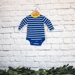 NEW! 3-6 M Primary Blue Stripe Onsie